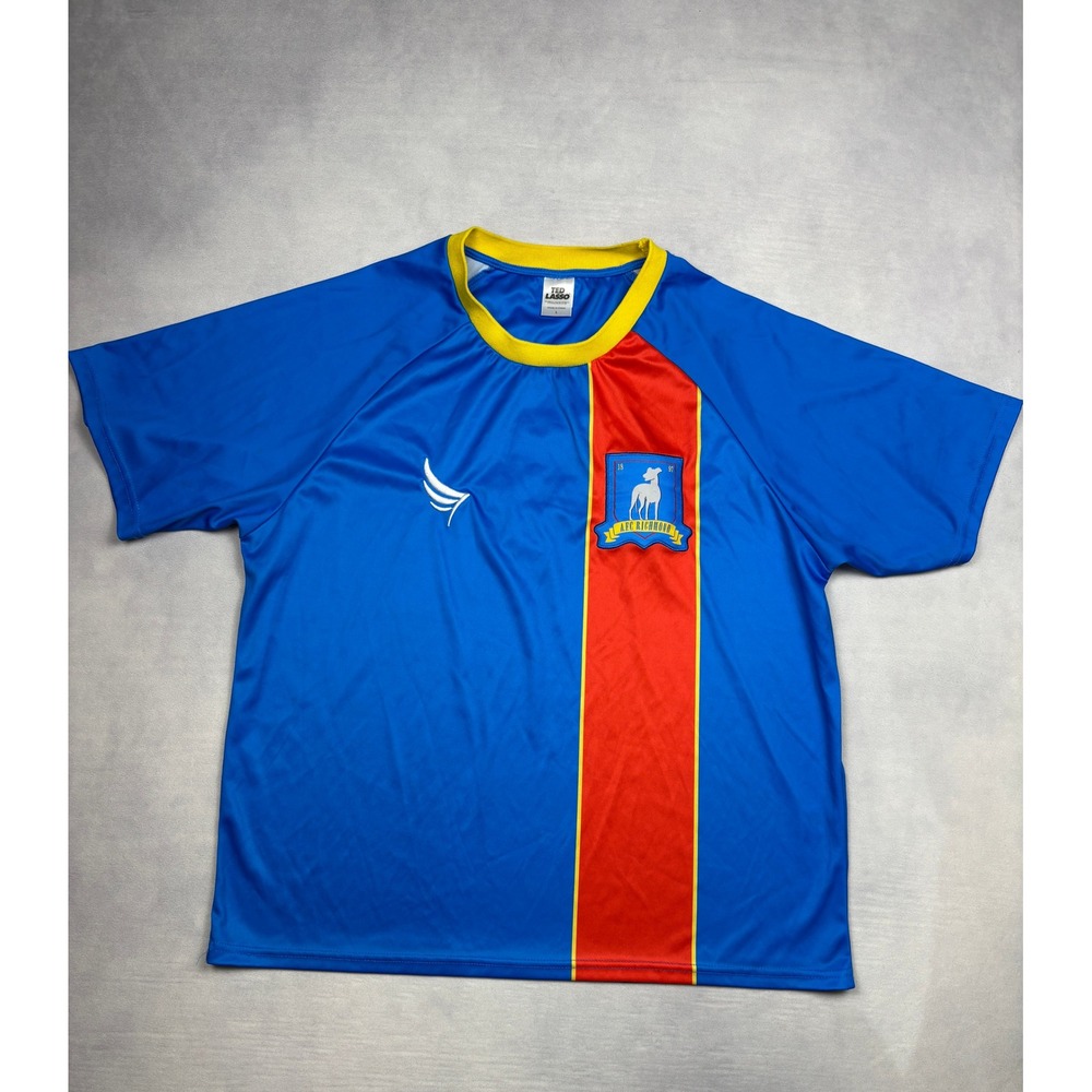 Ted Lasso AFC Richmond Roy Kent Soccer Jersey Blue Red Yellow Mens Large No 4